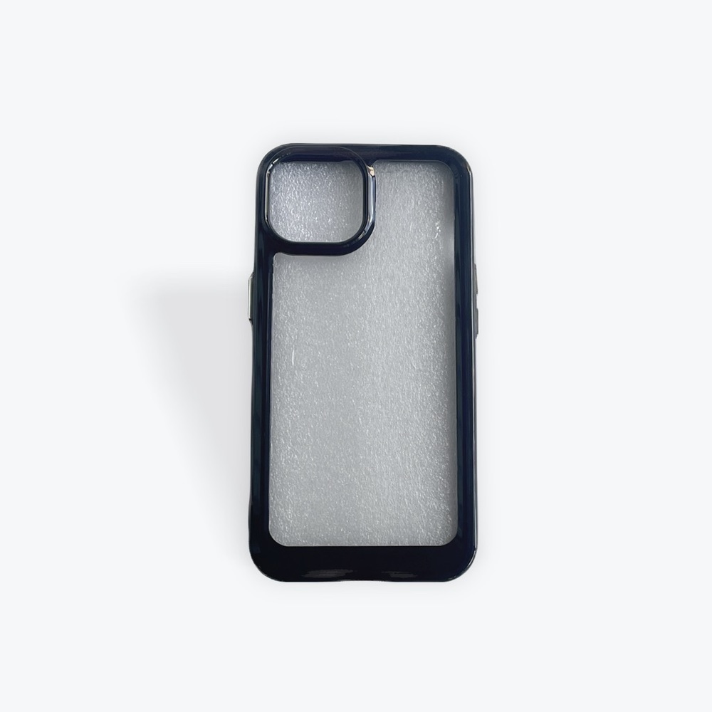 Black Trimmed Clear Back iPhone 15 Case